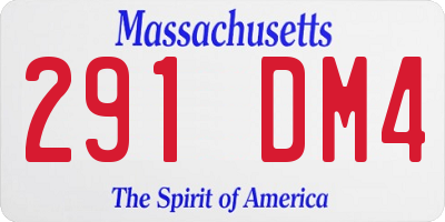 MA license plate 291DM4