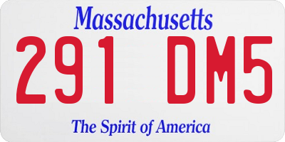 MA license plate 291DM5