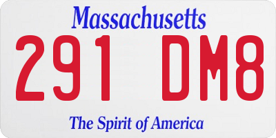 MA license plate 291DM8