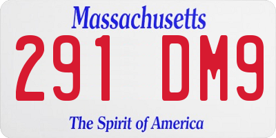 MA license plate 291DM9