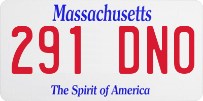 MA license plate 291DN0