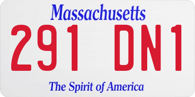 MA license plate 291DN1