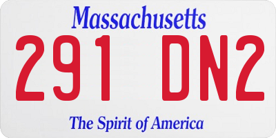 MA license plate 291DN2