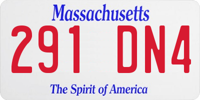 MA license plate 291DN4