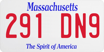 MA license plate 291DN9