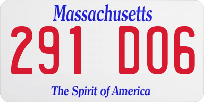 MA license plate 291DO6