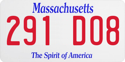 MA license plate 291DO8