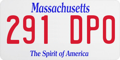 MA license plate 291DP0