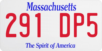 MA license plate 291DP5