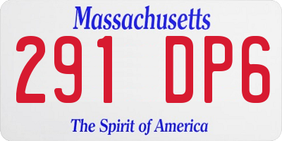MA license plate 291DP6