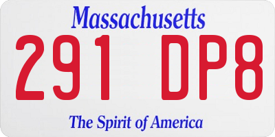 MA license plate 291DP8