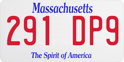 MA license plate 291DP9