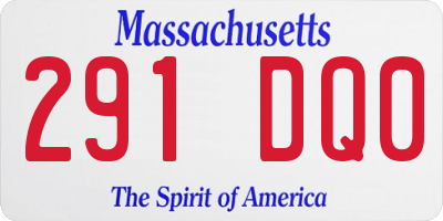 MA license plate 291DQ0