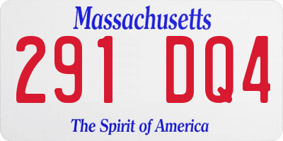 MA license plate 291DQ4