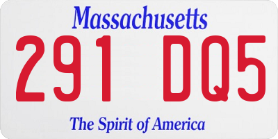 MA license plate 291DQ5