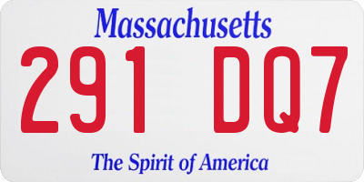 MA license plate 291DQ7