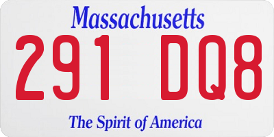MA license plate 291DQ8