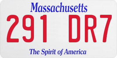 MA license plate 291DR7
