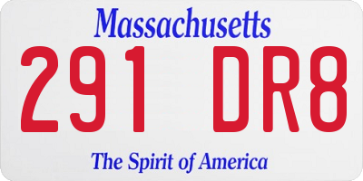 MA license plate 291DR8