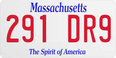 MA license plate 291DR9