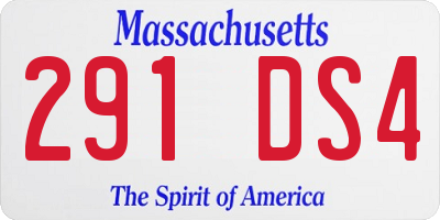 MA license plate 291DS4