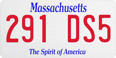 MA license plate 291DS5
