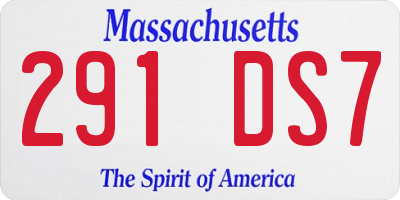 MA license plate 291DS7