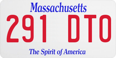 MA license plate 291DT0