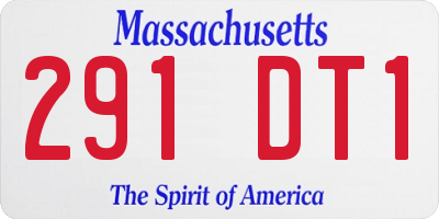 MA license plate 291DT1