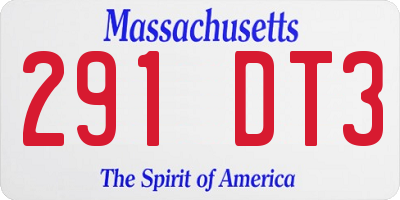 MA license plate 291DT3
