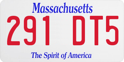 MA license plate 291DT5