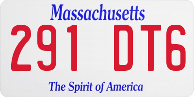 MA license plate 291DT6