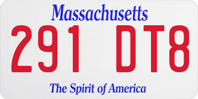 MA license plate 291DT8