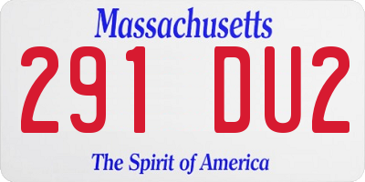 MA license plate 291DU2
