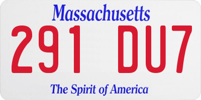 MA license plate 291DU7