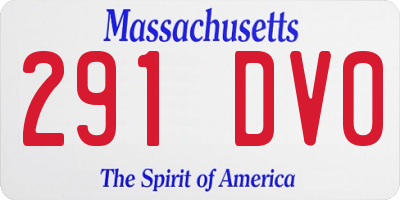 MA license plate 291DV0