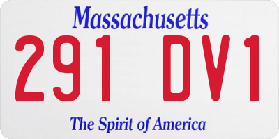 MA license plate 291DV1
