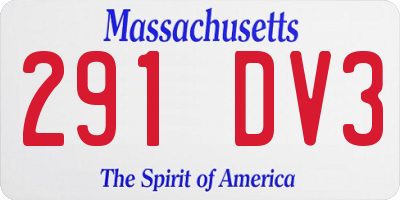 MA license plate 291DV3