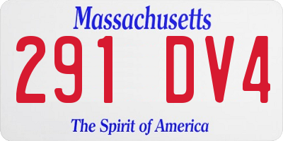 MA license plate 291DV4