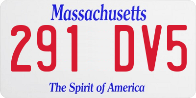 MA license plate 291DV5
