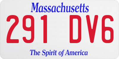 MA license plate 291DV6