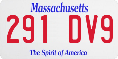 MA license plate 291DV9