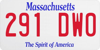 MA license plate 291DW0