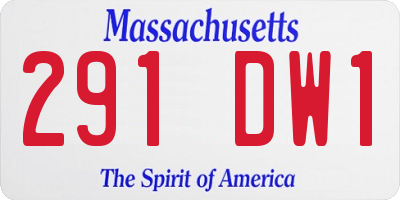 MA license plate 291DW1