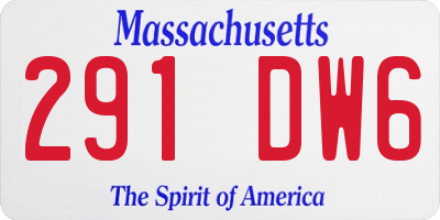 MA license plate 291DW6