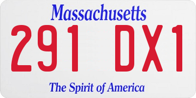 MA license plate 291DX1