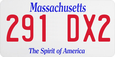 MA license plate 291DX2