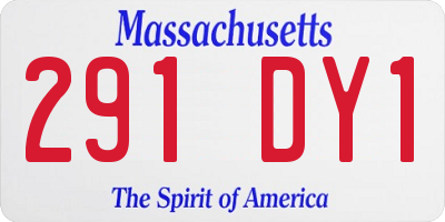 MA license plate 291DY1