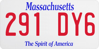 MA license plate 291DY6