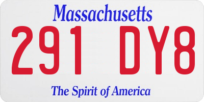 MA license plate 291DY8